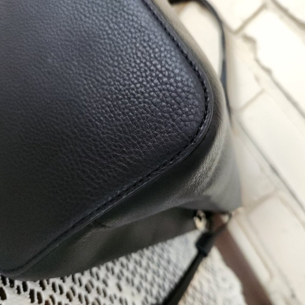 Like New Kate Spade NY Marti Black Bucket Leather Shoulder Bag - Picture 10 of 13